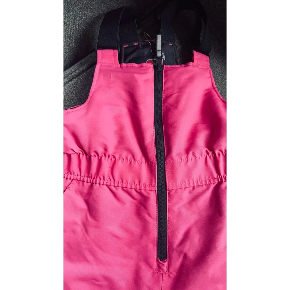 Swiss Tech Snow Bibs Kids Size M 7-8 Pink Insulated Winter Overalls